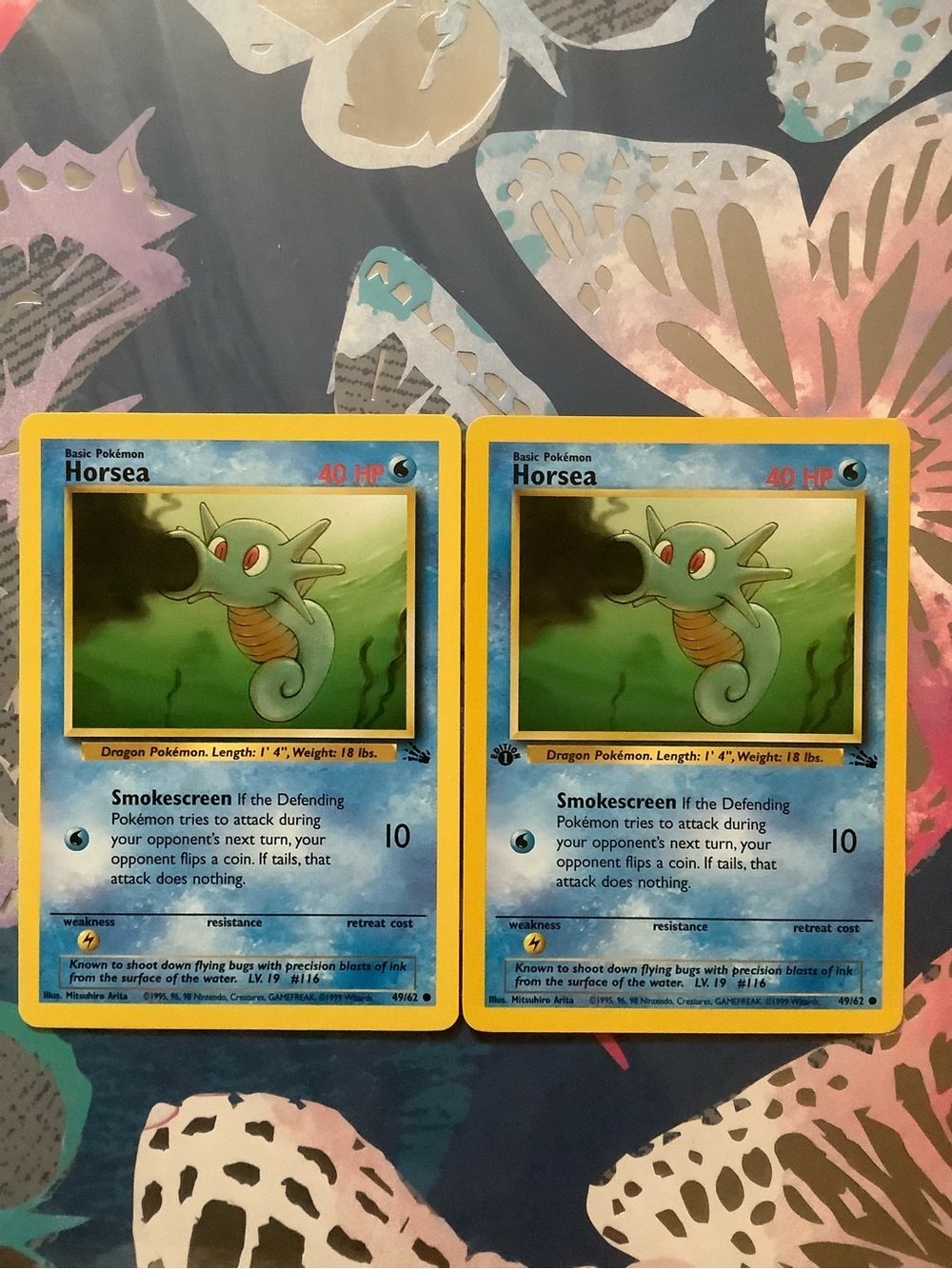 Horsea Pokémon Card Lot - Blue and Yellow